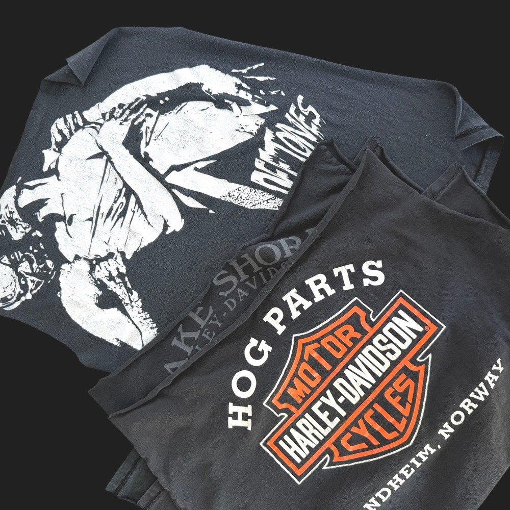 Deftones Harley Davidson Cut Tees Back Panels DIY Patch‎ Bundle 3pc Blacks